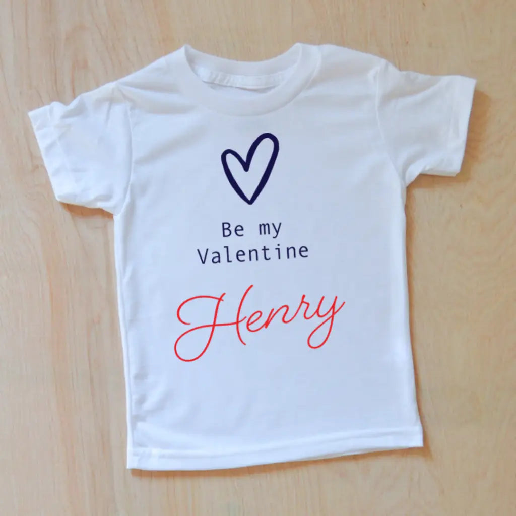 Be Mine Valentine Personalized Kids T-Shirt - 2T / Short