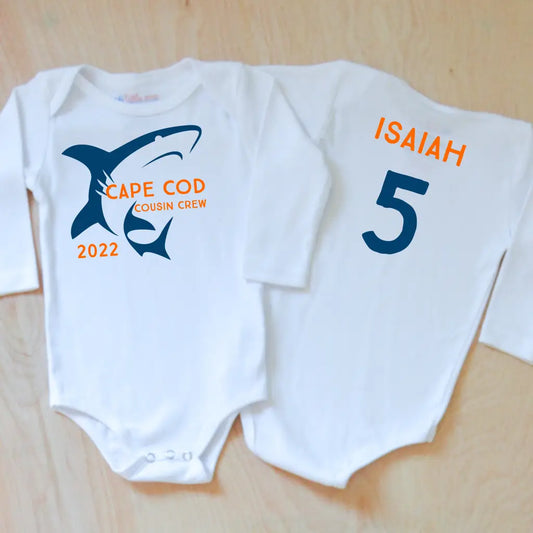 Beach Vacation Personalized Onesie - 0-3M / NavyOrange /