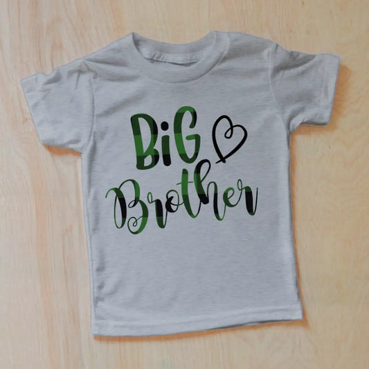 Big Brother Heart T-Shirt - 2T / Grey / Short Sleeve -