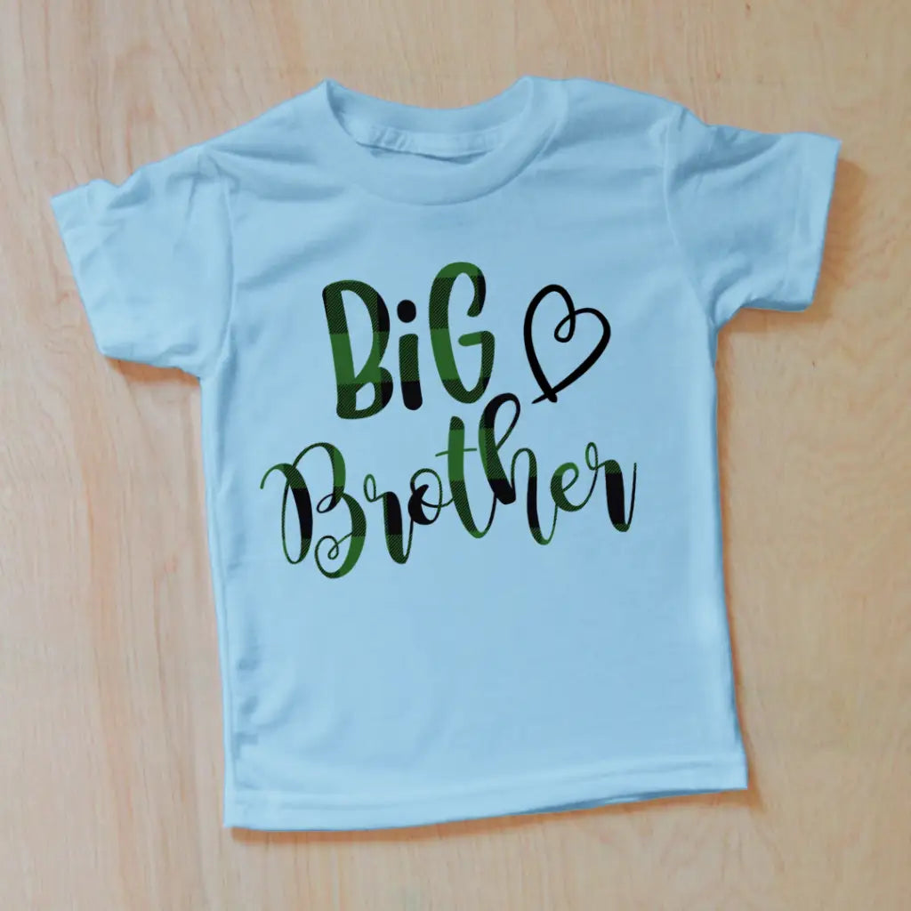 Big Brother Heart T-Shirt - 2T / Light Blue / Short Sleeve -