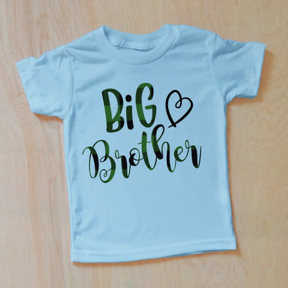 Big Brother Heart T-Shirt - 2T / Light Blue / Short Sleeve -