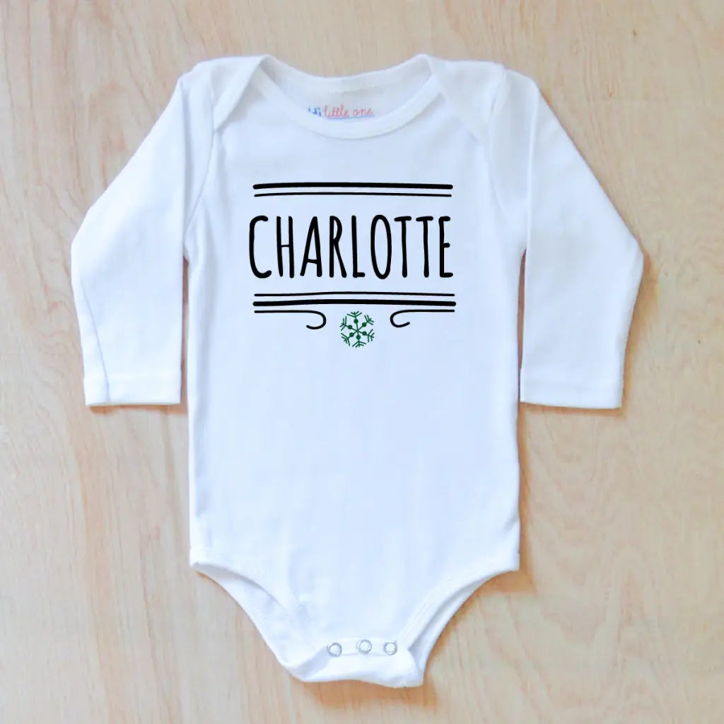 Classic Winter Personalized Onesie at Hi Little One