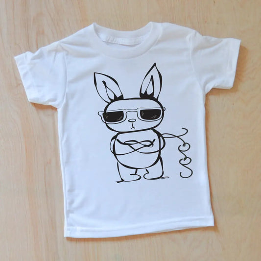 Cool Bunny T-shirt - White-T-Shirt