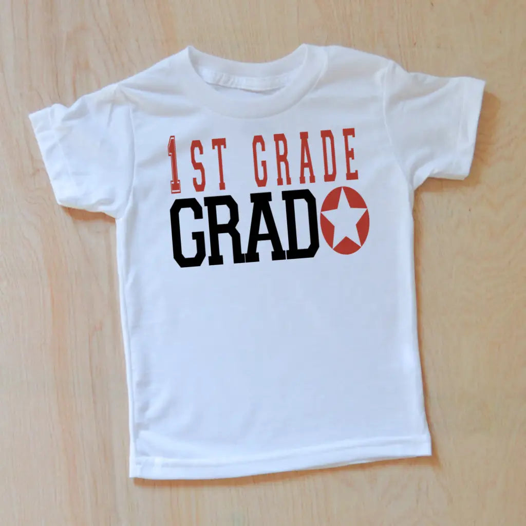 Graduation Star T-shirt - 12 / Red - White-T-Shirt