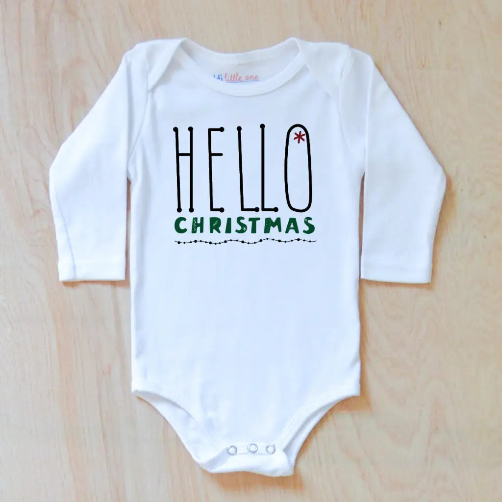 Hello Christmas Onesie at Hi Little One