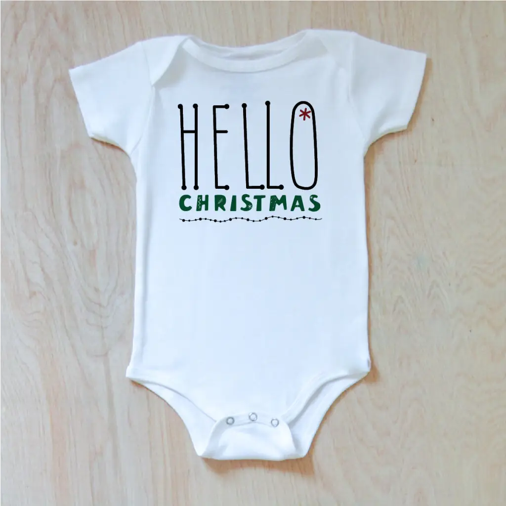 Hello Christmas Onesie at Hi Little One