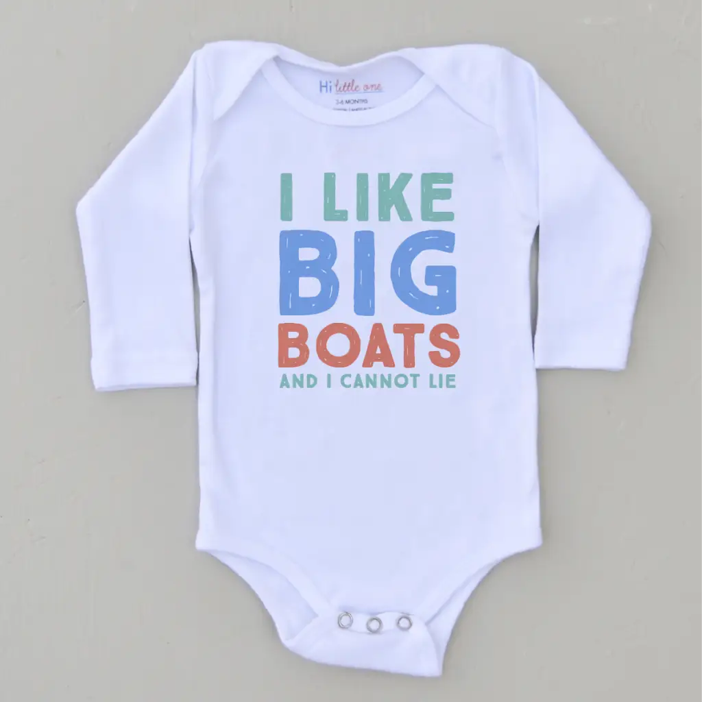 I Like Big Boats Onesie at Hi Little One