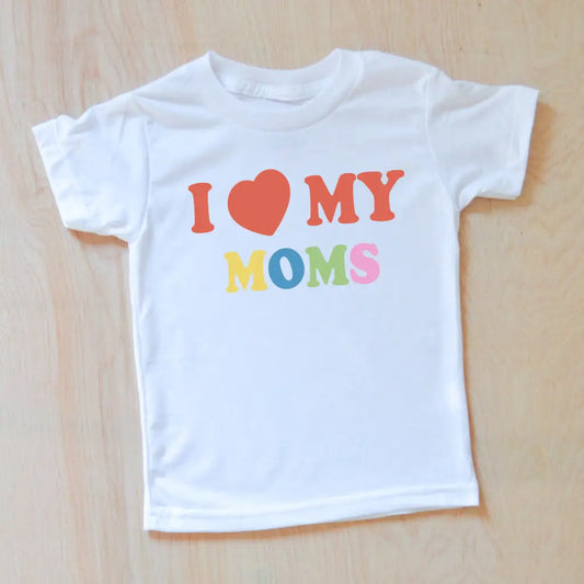 I Love My Moms T-shirt - White-T-Shirt