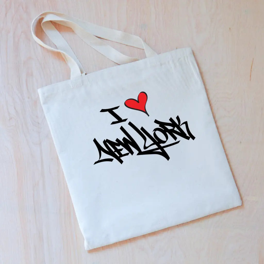 I love New York Graffiti Tote - Natural - Tote