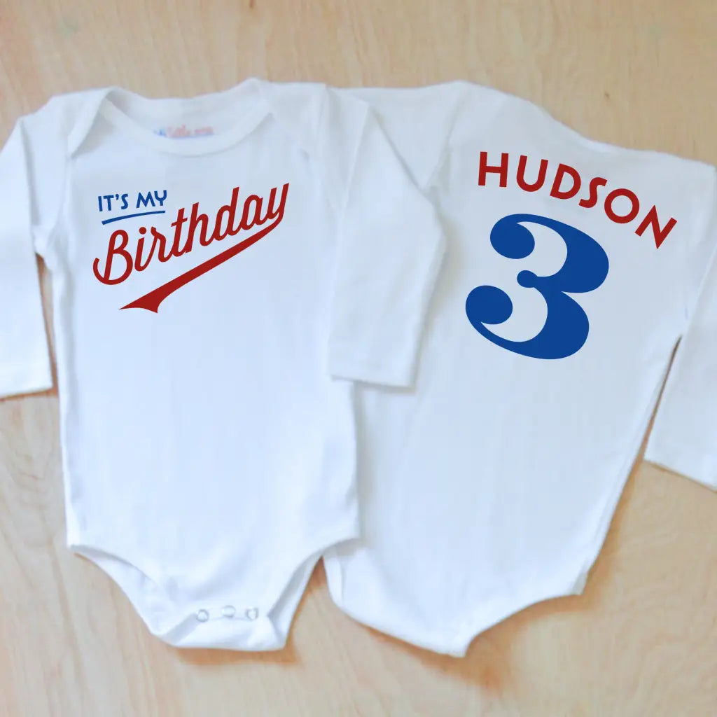 Little League Personalized Birthday Onesie - 0-3M / Short