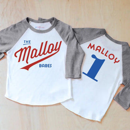 Little League Personalized Raglan - 3-6M / Grey - Raglan