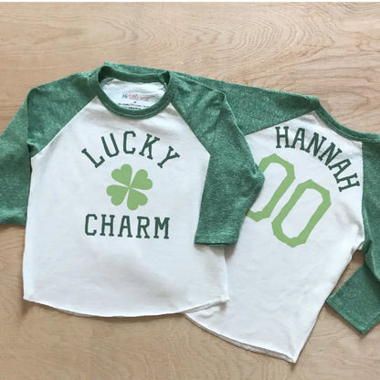 Lucky Charm Green Raglan at Hi Little One