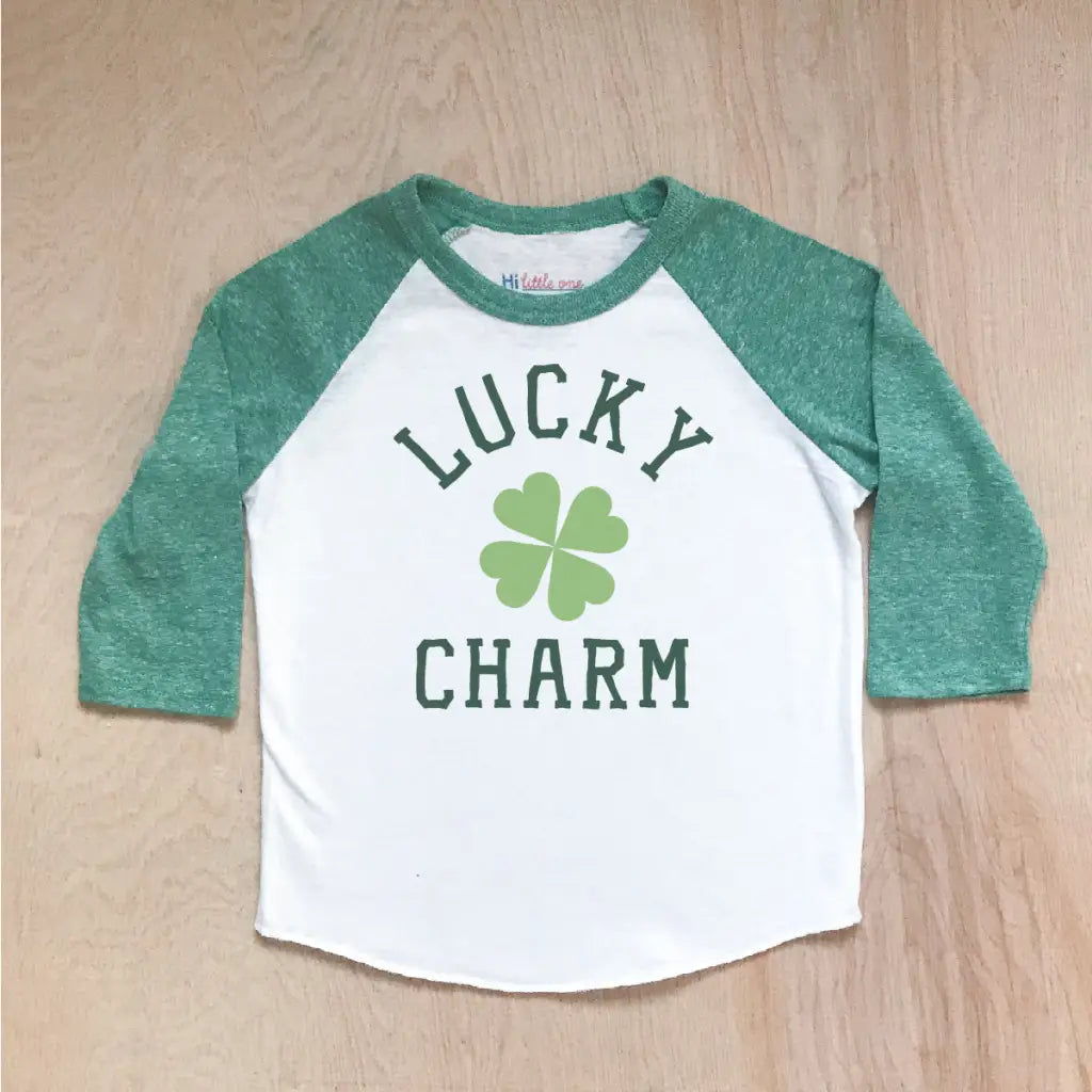 Lucky Charm Green Raglan at Hi Little One