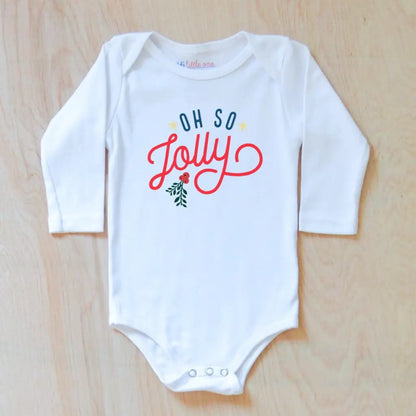 Oh So Jolly Winter Holiday Season Festive Onesie at Hi Little One