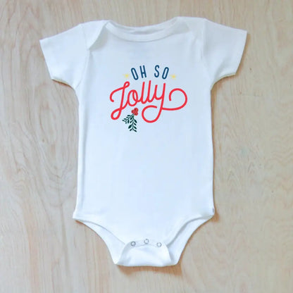 Oh So Jolly Winter Holiday Season Festive Onesie at Hi Little One