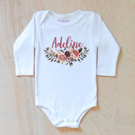 Personalized Floral Boho Onesie at Hi Little One