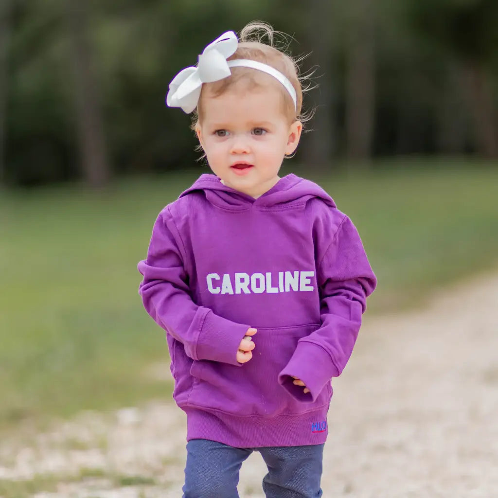 Personalized Hoodie Sweatshirt with Wool Letters -