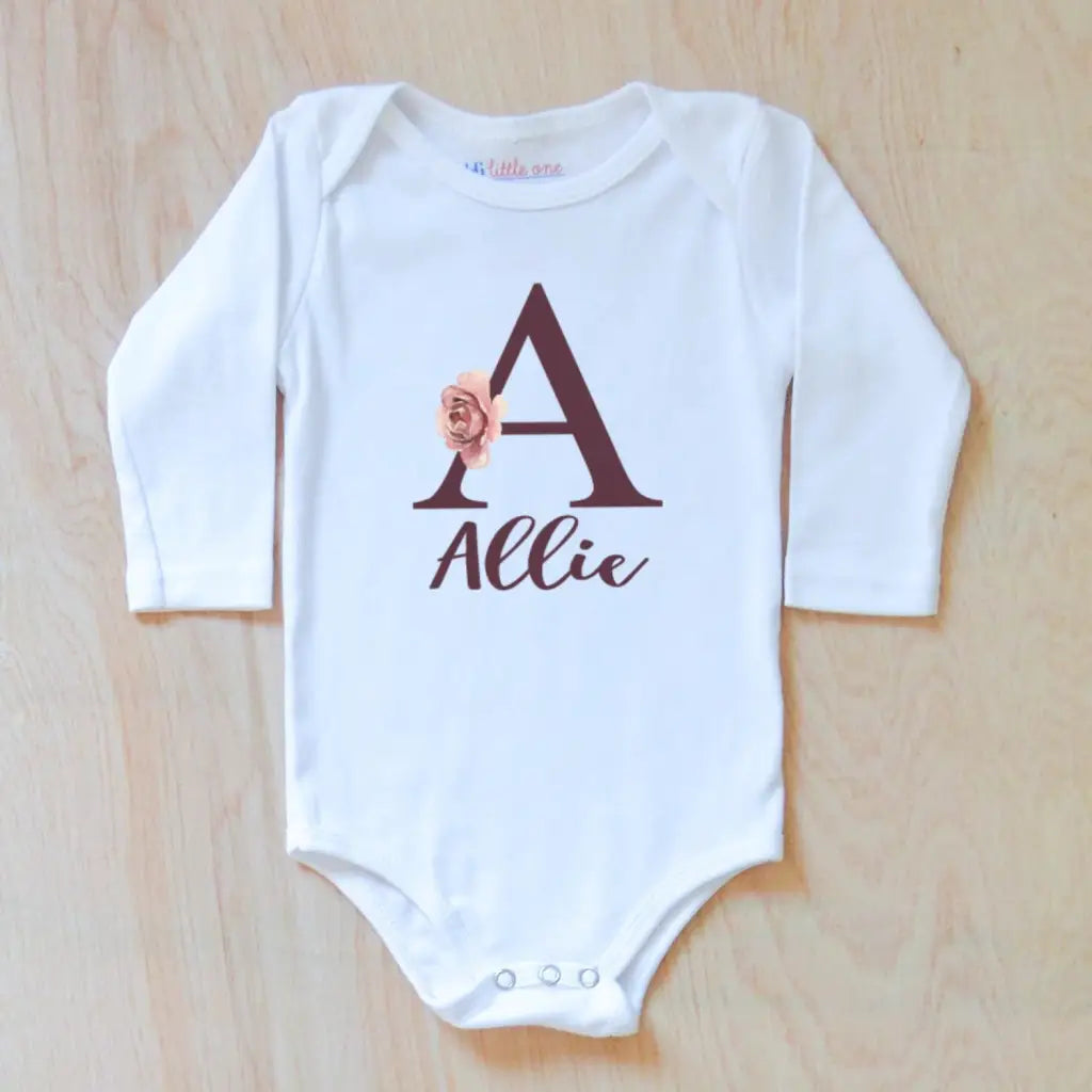 Personalized Initial Boho Onesie at Hi Little One