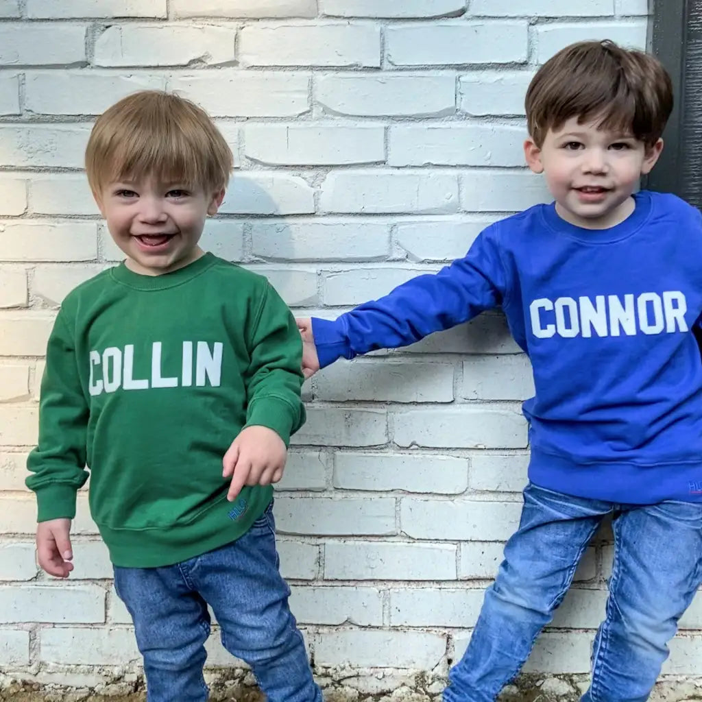 Personalized Pullover Sweatshirt with Wool Letters - 3-6M /