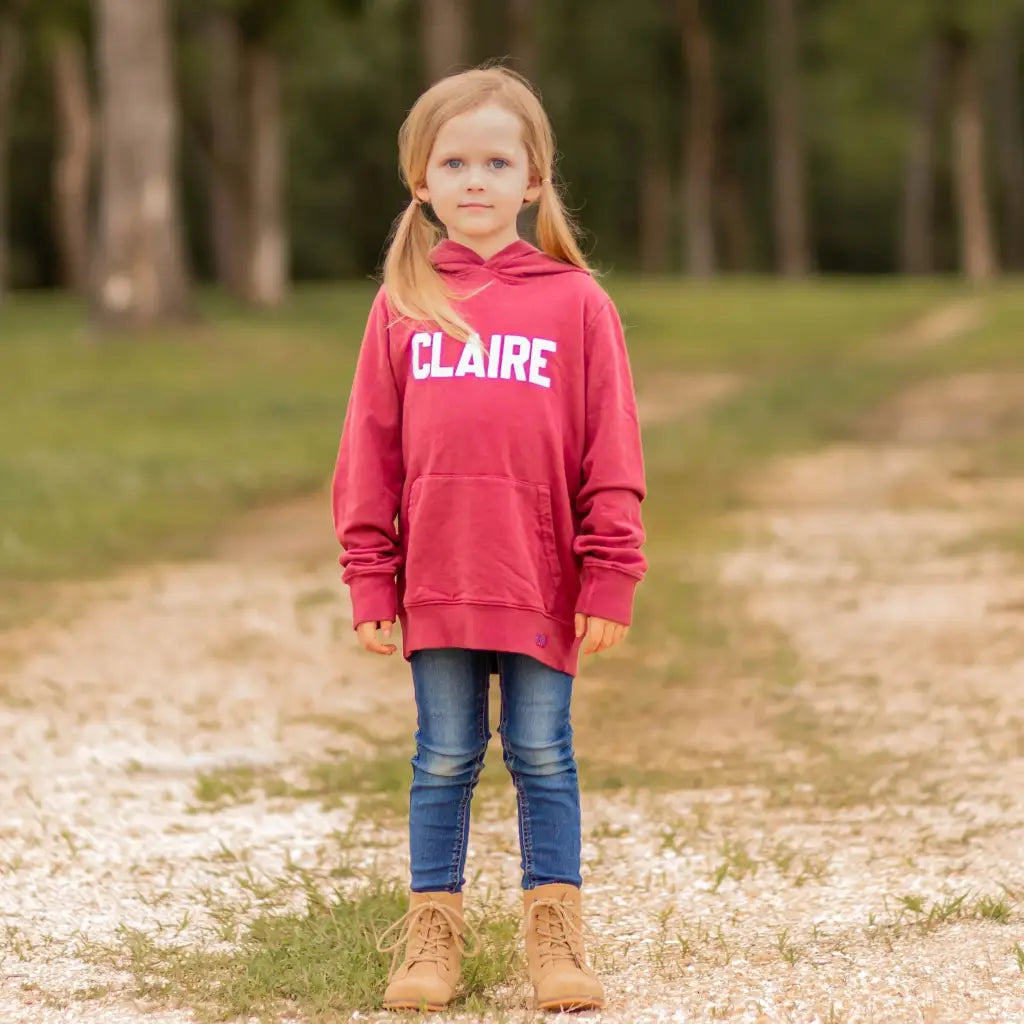 SALE Infant Personalized Hoodie Sweatshirt with Wool Letters