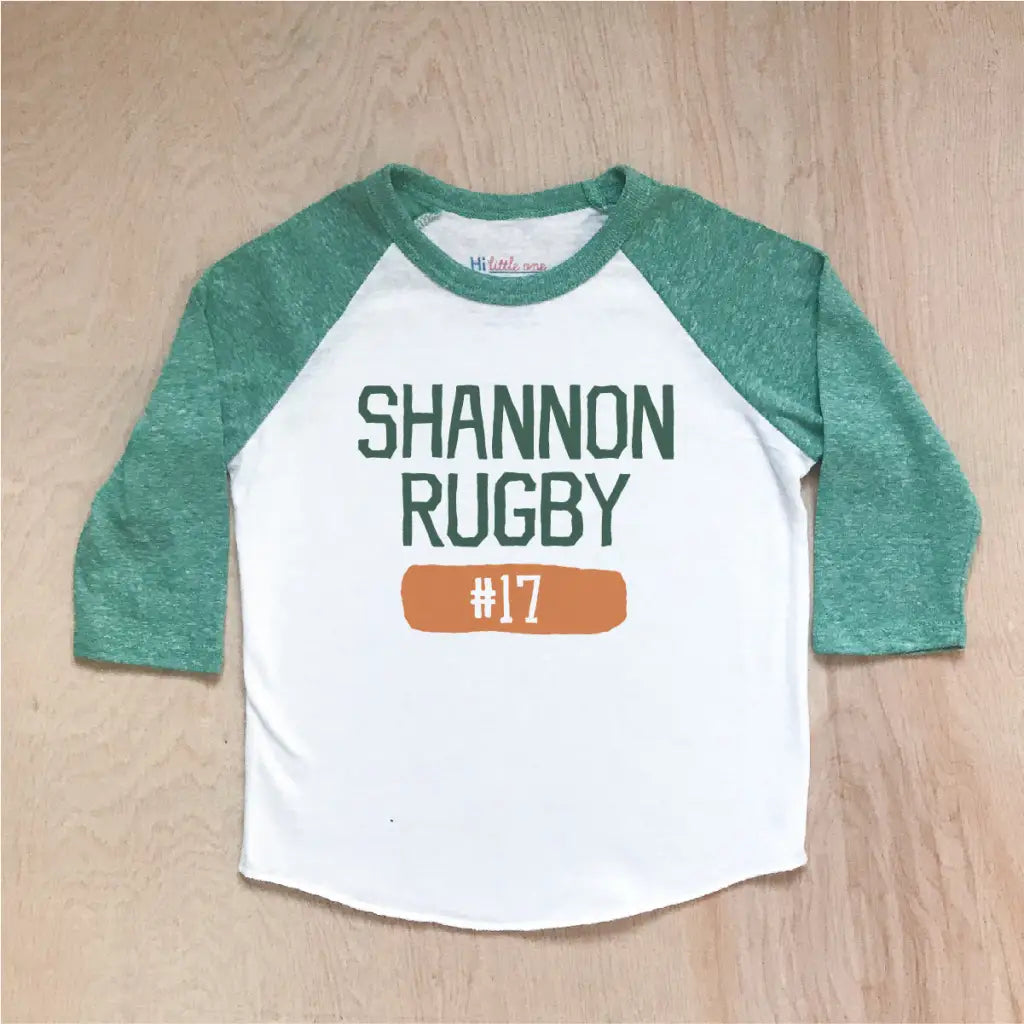 Shannon Rugby Green Raglan at Hi Little One