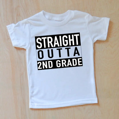 Straight Outta 1st Grade T-shirt - White-T-Shirt