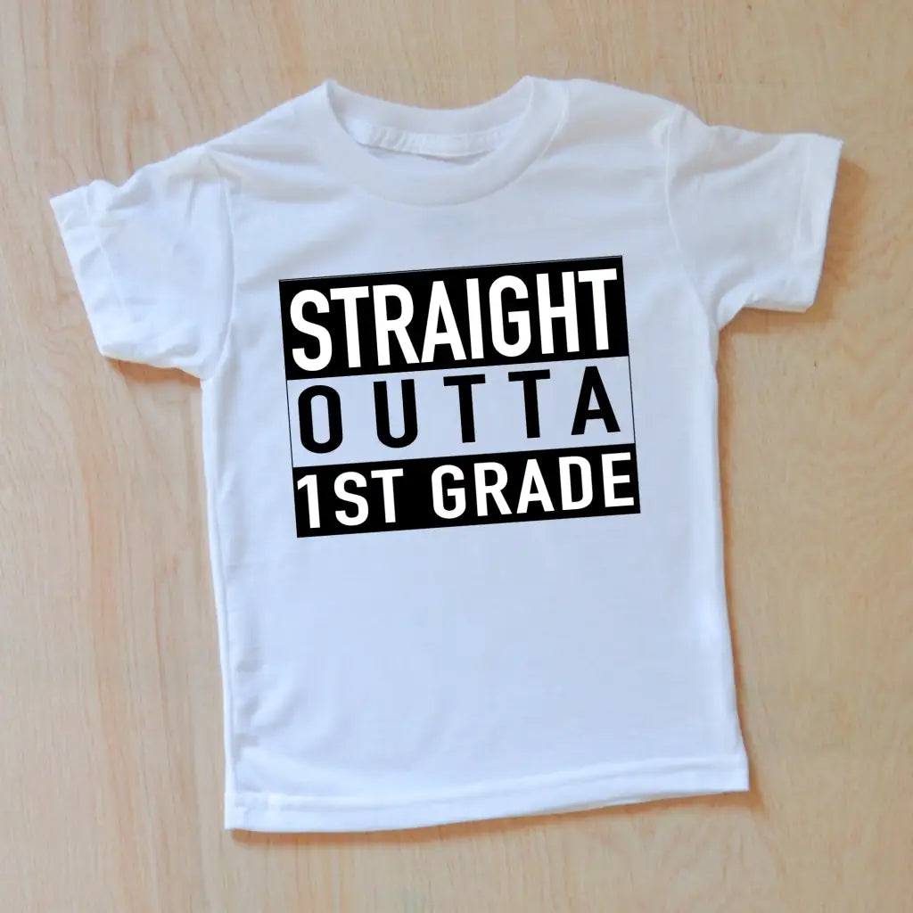 Straight Outta 1st Grade T-shirt - White-T-Shirt