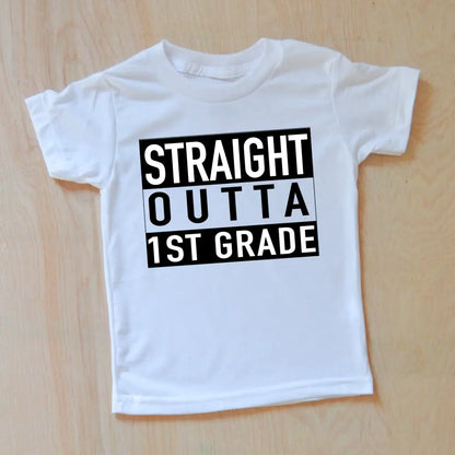 Straight Outta 1st Grade T-shirt - White-T-Shirt