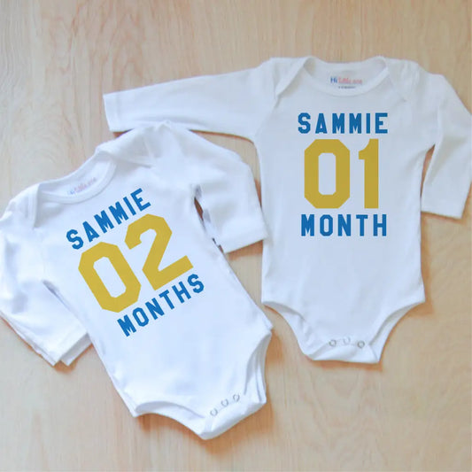 Varsity Personalized Month by Month Set at Hi Little One