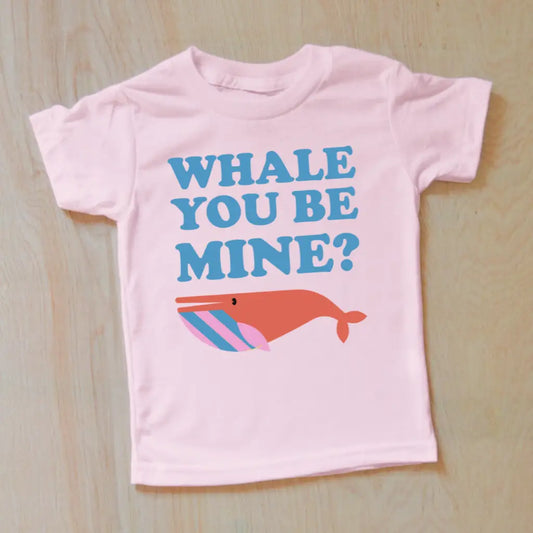 Whale You Be Mine T-Shirt - 2T / Light Pink / Short Sleeve -